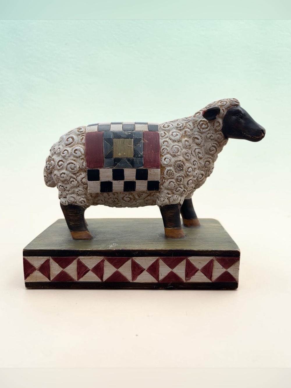 RESIN SHEEP FIGURINE -  TII COLLECTIONS -  COUNTRY FARMHOUSE DECOR -  PATCHWORK